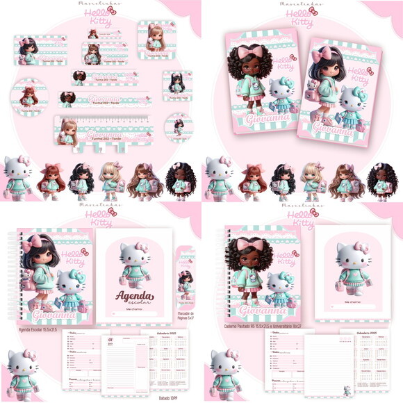Arquivo Digital Volta Ás Aulas Hello Kitty Mascotes #1035