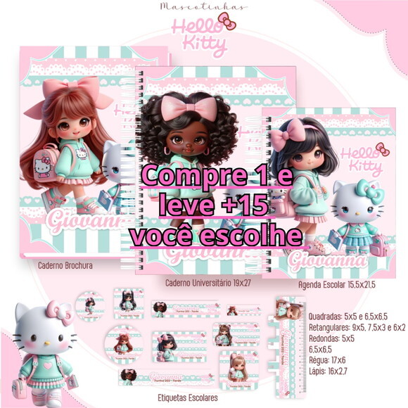 Arquivo Digital Volta Ás Aulas Hello Kitty Mascotes #1035