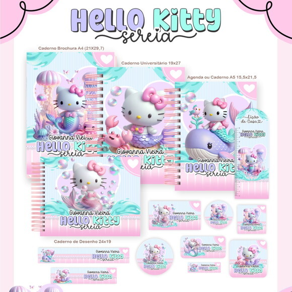Arquivo Digital Volta Ás Aulas Hello Kitty Sereia 2026 #4668