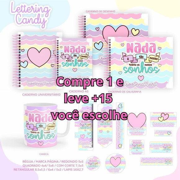 Arquivo Digital Volta Ás Aulas Lettering Candy #5506