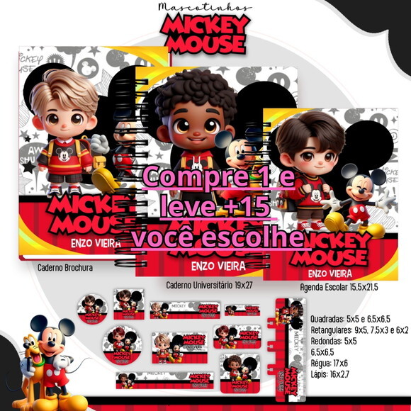 Arquivo Digital Volta Ás Aulas Mickey Mascotes #1036
