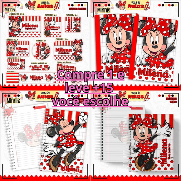 Arquivo Digital Volta Ás Aulas Minnie Vermelha #6234