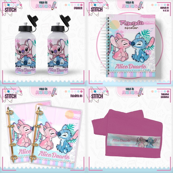 Arquivo Digital Volta Ás Aulas Stitch Menina #6237