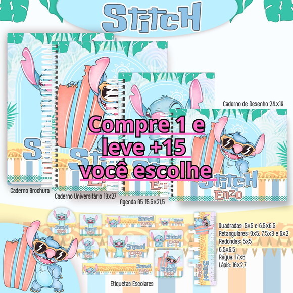 Arquivo Digital Volta Ás Aulas Stitch Menino 2025 #6269