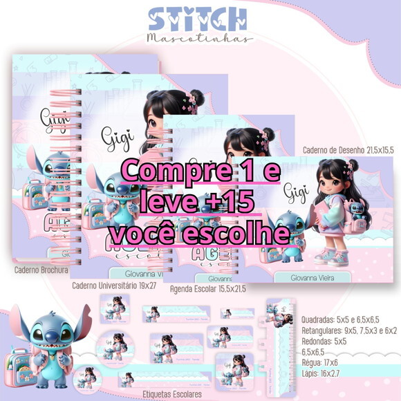 Arquivo Digital Volta Ás Aulas Stitch Mascotinhas 2025 #6266
