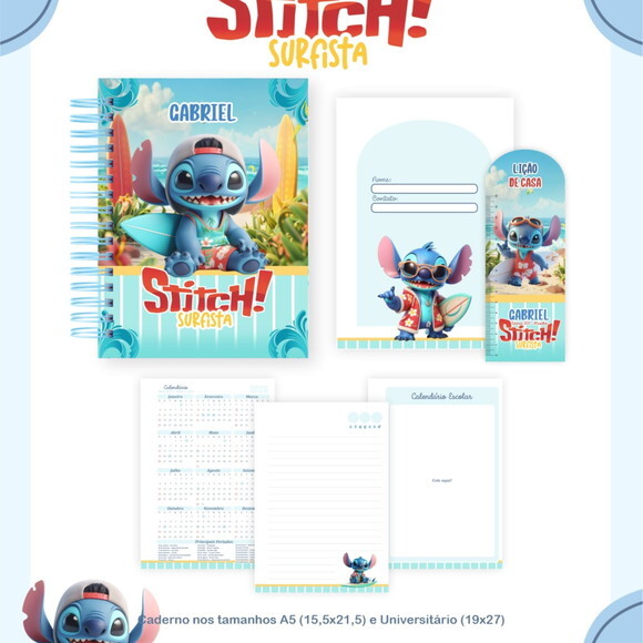Arquivo Digital Volta Ás Aulas Stitch Surfista 2026 #7337