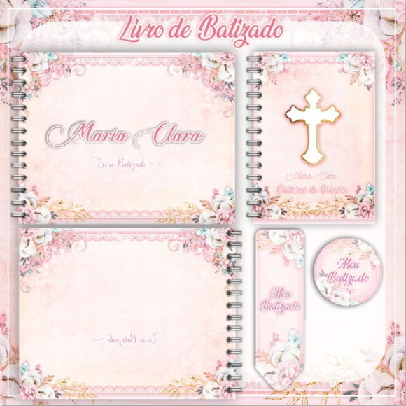 Arquivo Livro Batizado e Caderno de Oração Floral #1212