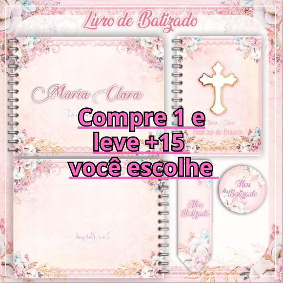 Arquivo Livro Batizado e Caderno de Oração Floral #1212