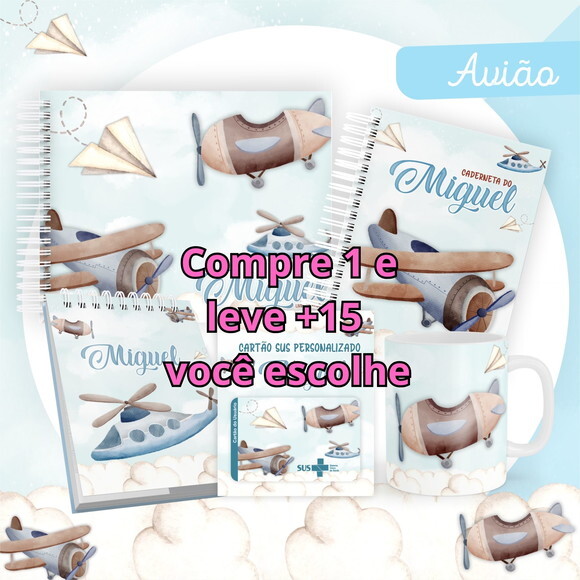 Arquivo Livro do Bebê e Caderneta Avião #1497