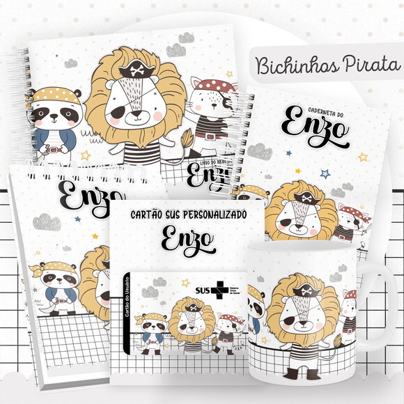 Arquivo Livro do Bebê e Caderneta Bichinhos Piratas #2573