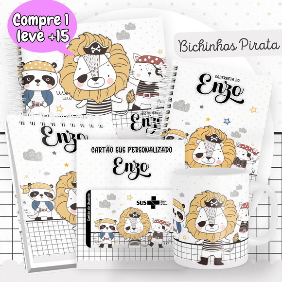 Arquivo Livro do Bebê e Caderneta Bichinhos Piratas #2573
