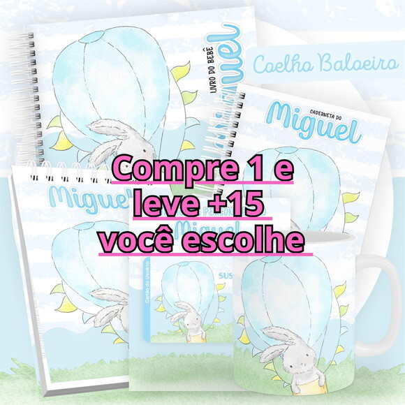 Arquivo Livro do Bebê e Caderneta Coelho Baloeiro #2534