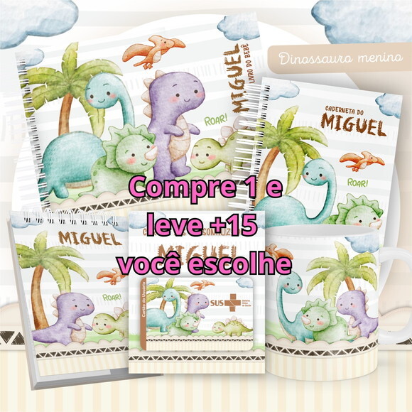Arquivo Livro do Bebê e Caderneta Dinossauro #1481
