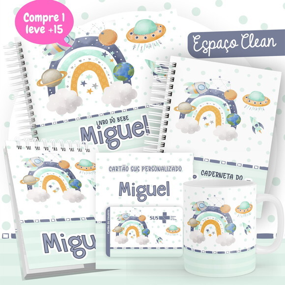 Arquivo Livro do Bebê e Caderneta Espaço Clean #2552