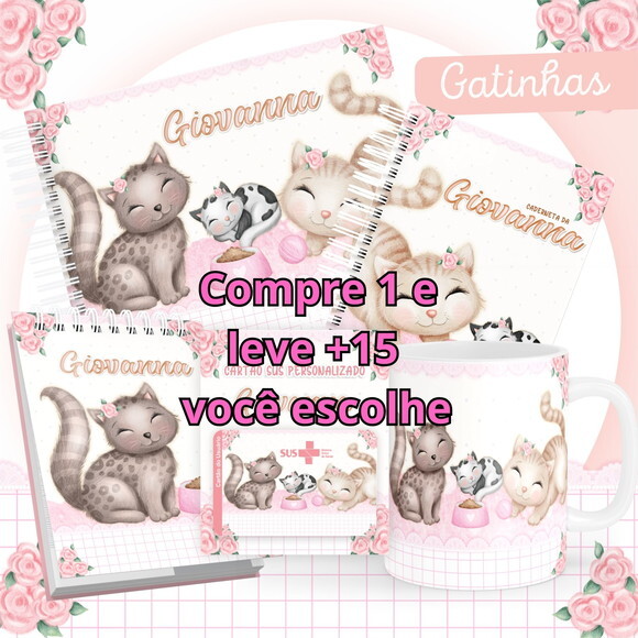 Arquivo Livro do Bebê e Caderneta Gatinhas #1471