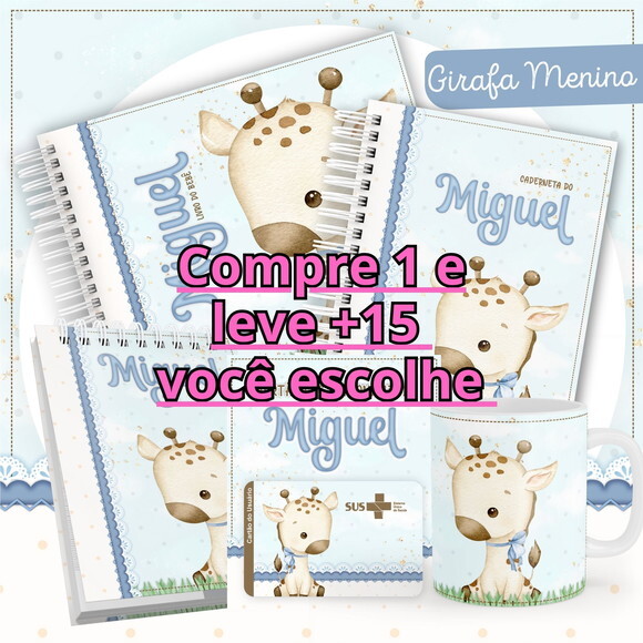 Arquivo Livro do Bebê e Caderneta Girafinha #2537