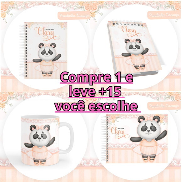 Arquivo Livro do Bebê e Caderneta Pandinha Laranja #2536