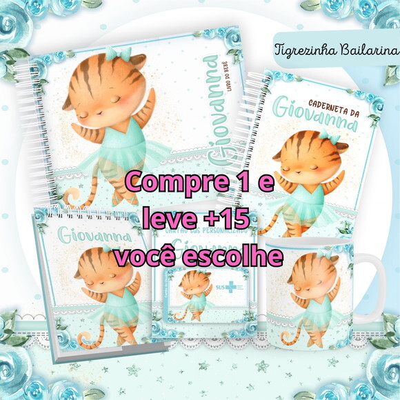 Arquivo Livro do Bebê e Caderneta Tigresinha Bailarina #1443