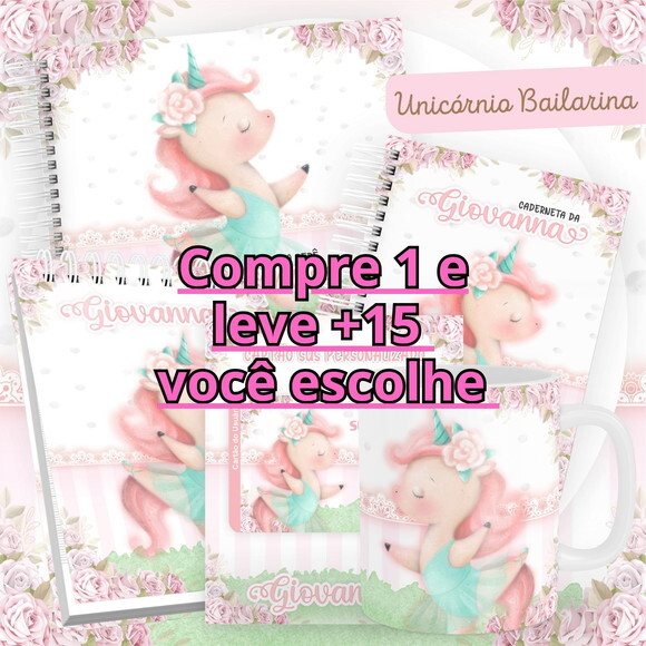 Arquivo Livro do Bebê e Caderneta Unicórnio #2521