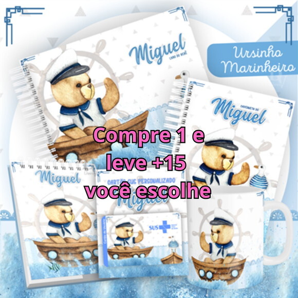 Arquivo Livro do Bebê e Caderneta Ursinho Marinheiro #1440