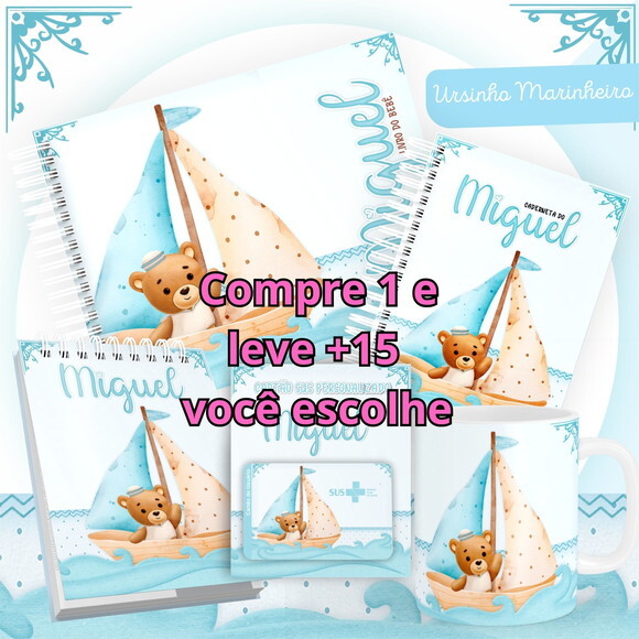 Arquivo Livro do Bebê e Caderneta Ursinho Marinheiro #1441