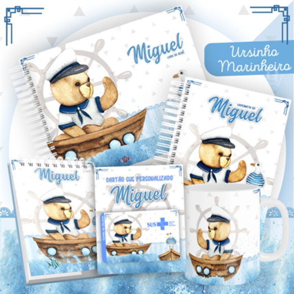 Arquivo Livro do Bebê e Caderneta Ursinho Marinheiro #1440