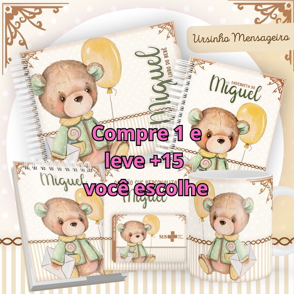 Arquivo Livro do Bebê e Caderneta Ursinho Mensageiro #1442