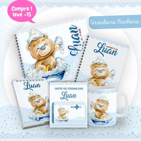 Arquivo Livro do Bebê e Caderneta Ursinho na Banheira #2547