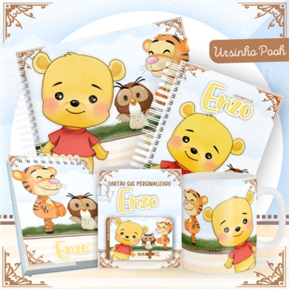 Arquivo Livro do Bebê e Caderneta Ursinho Pooh #1438