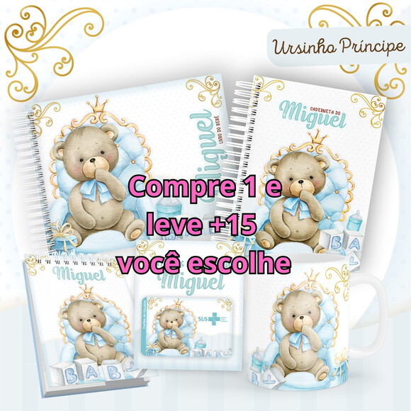 Arquivo Livro do Bebê e Caderneta Ursinho Príncipe #1503