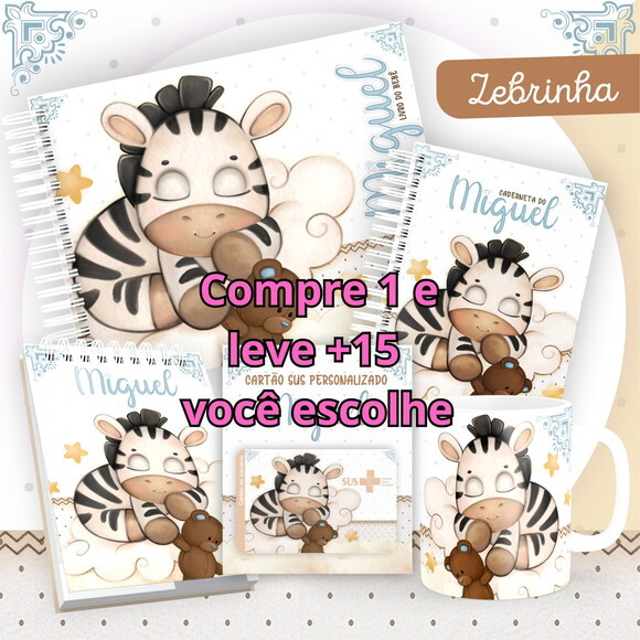 Arquivo Livro do Bebê e Caderneta Zebrinha #1434