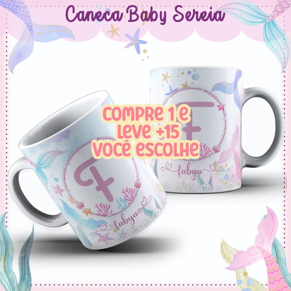 Arte Caneca Sereia Aquarelada #7573