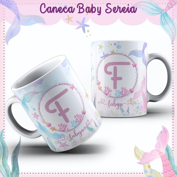 Arte Caneca Sereia Aquarelada #7573