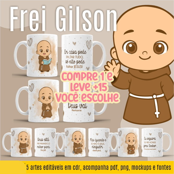 Arte de Caneca Frei Gilson #7739