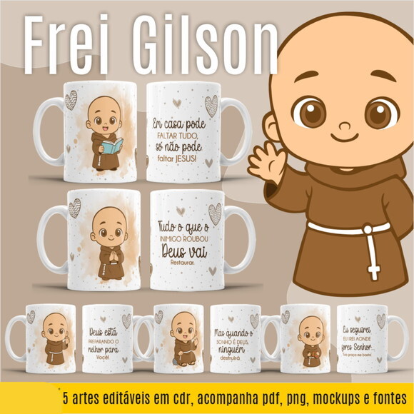 Arte de Caneca Frei Gilson #7739