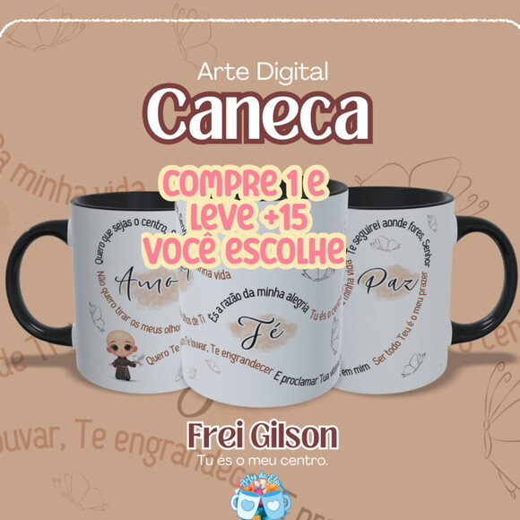 Arte de Caneca Frei Gilson Tu És o Centro #7561