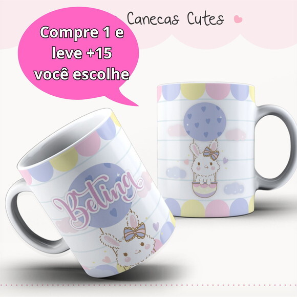 Arte Digital Sublimação Caneca Coelhinha #4228