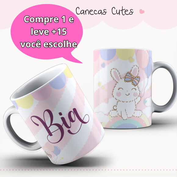 Arte Digital Sublimação Caneca Coelhinha #4224
