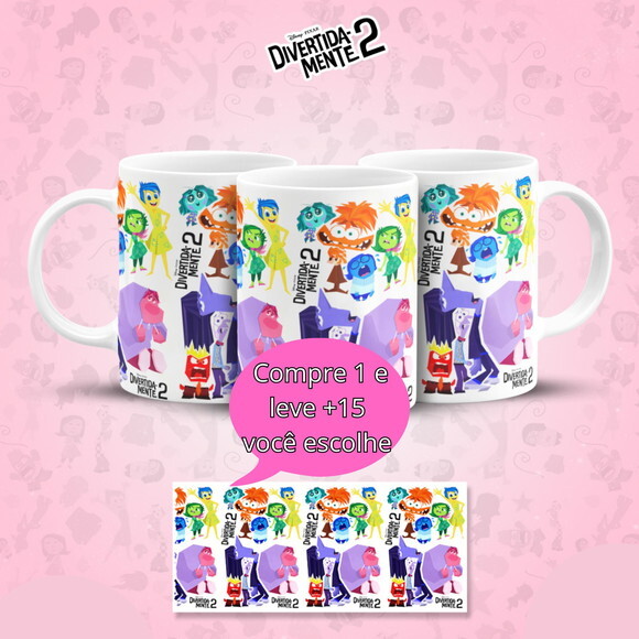 Arte Digital Sublimação Divertidamente Caneca #4587