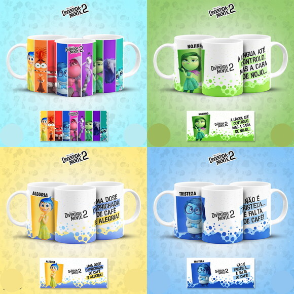Arte Digital Sublimação Divertidamente Caneca #4587