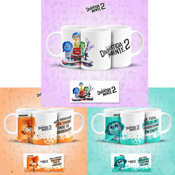 Arte Digital Sublimação Divertidamente Caneca #4587