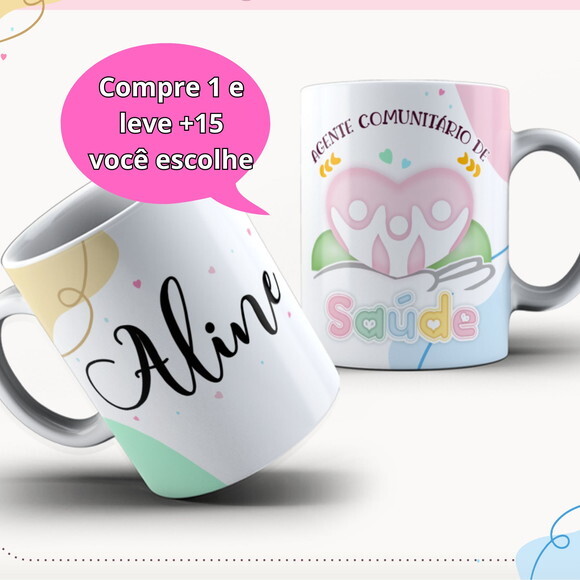 Arte para Sublimação Caneca- Agente de Saúde #4064