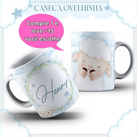 Arte para Sublimação Caneca Ovelhinha #4074