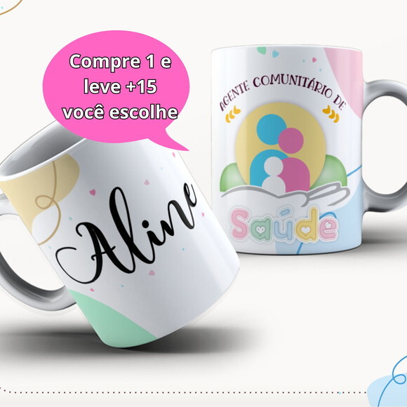 Arte para Sublimação Caneca- Agente de Saúde #4065