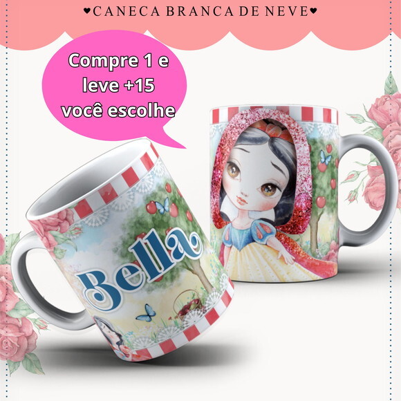 Arte para Sublimação Caneca- Branca de Neve #4030