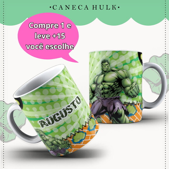 Arte para Sublimação Caneca- Hulk #4047