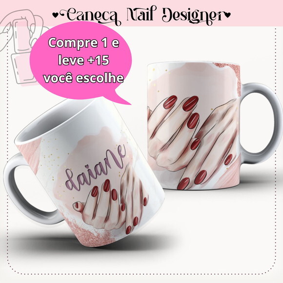 Arte para Sublimação Caneca- Nail Designer #4056