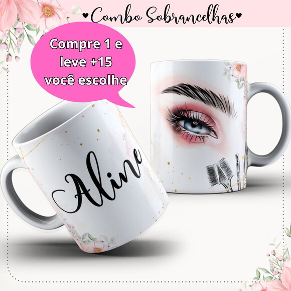 Arte para Sublimação Caneca- Sobrancelhas #4049