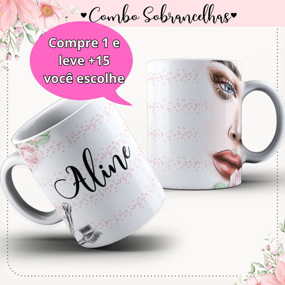 Arte para Sublimação Caneca- Sobrancelhas #4050