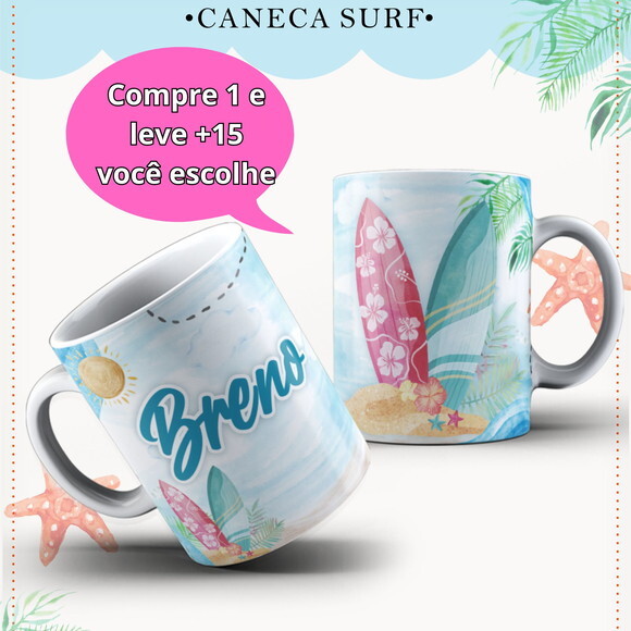 Arte para Sublimação Caneca- Surf #4033
